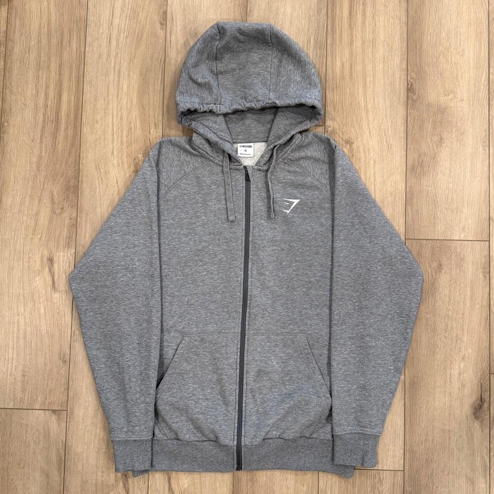Gymshark training full zip up hoodie grey size XL